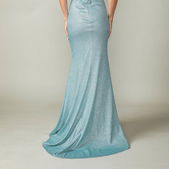 New Floral Fashion Forward Maxi Gown w/ Sheath Silhouette & Lace Up Back DQ 4369 - Picture 8 of 8
